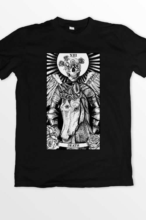 A black t-shirt with an image of a bear