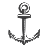 A black and white picture of an anchor A black and white picture of an anchor