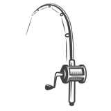 A black and white image of a faucet. A black and white image of a faucet.